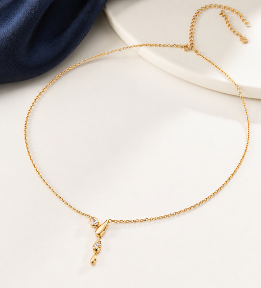 Hévara Luxe Druppelketting(Goud) D0666-2-Hévara Jewelry