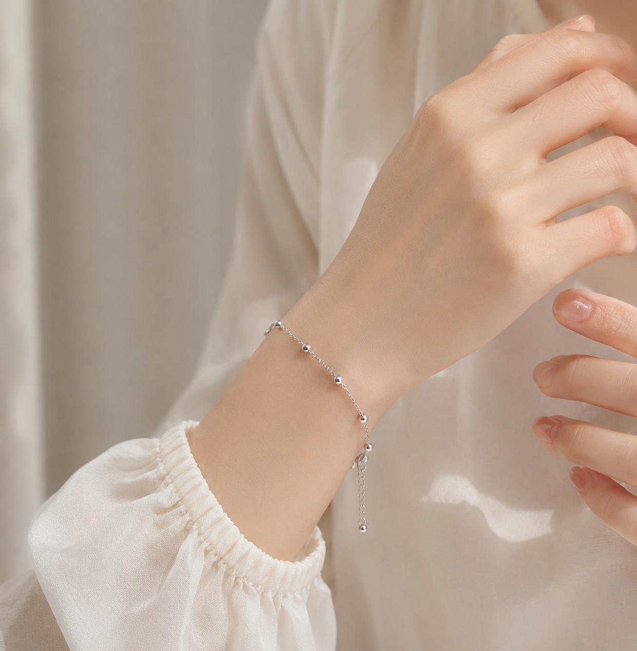 Hévara Luna Bead Armband (Zilver) YS0015-1-Hévara Jewelry