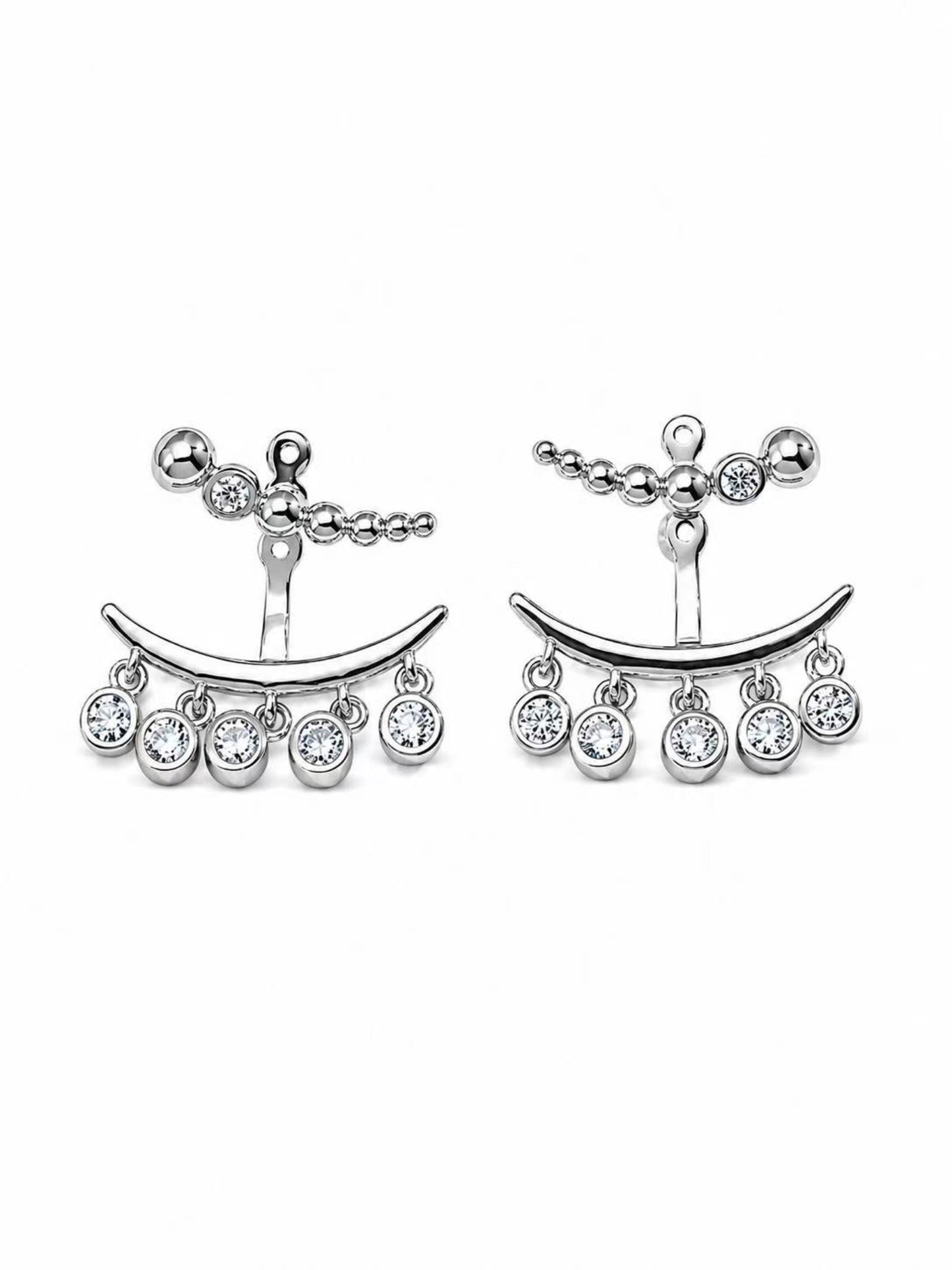 Hévara Celestia Drop Oorbellen（Zilver）E01349-1
