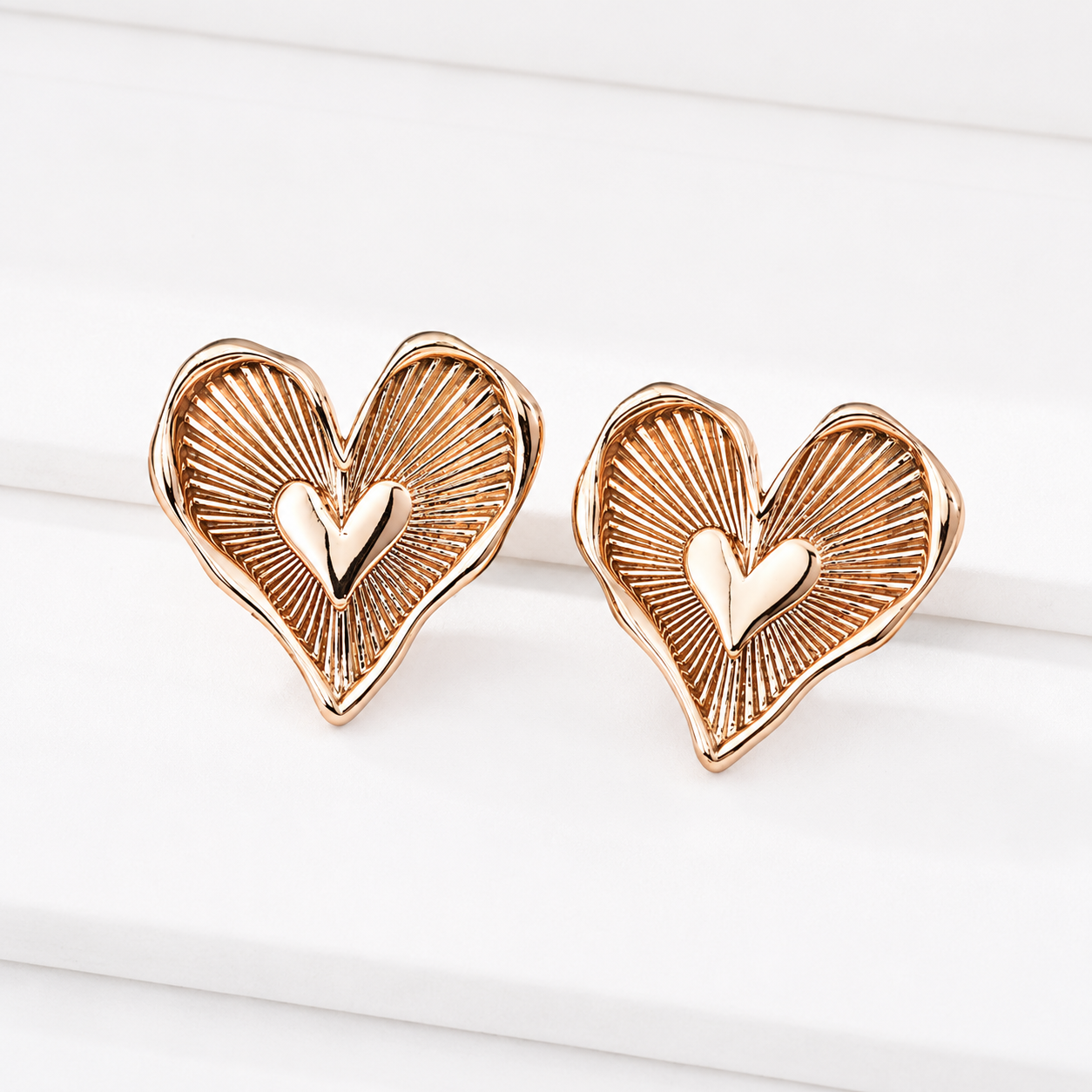 Hévara Lumière Heart Oorbellen(Goud) E01287-2-Hévara Jewelry
