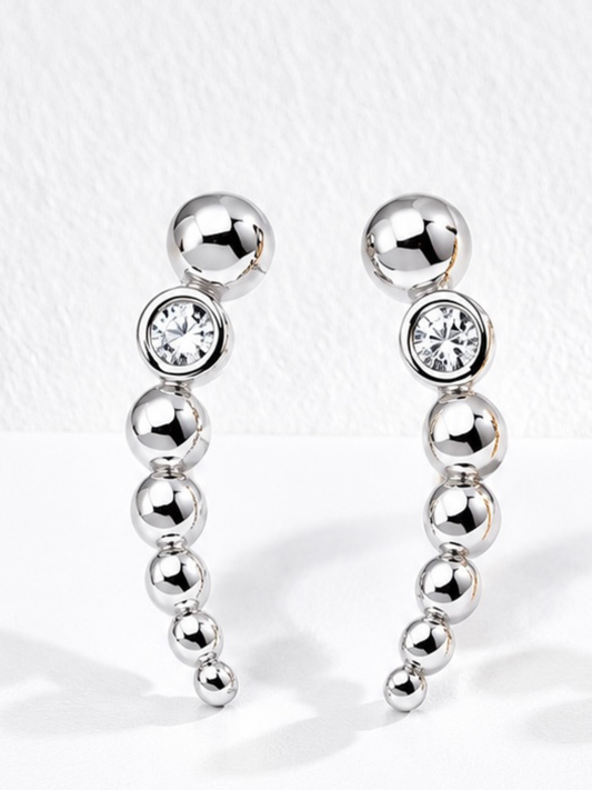Hévara Celestia Drop Oorbellen（Zilver）E01349-1
