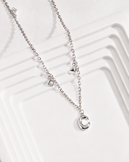 Hévara Luna Charm Ketting(Zilver) D0362-1-Hévara Jewelry