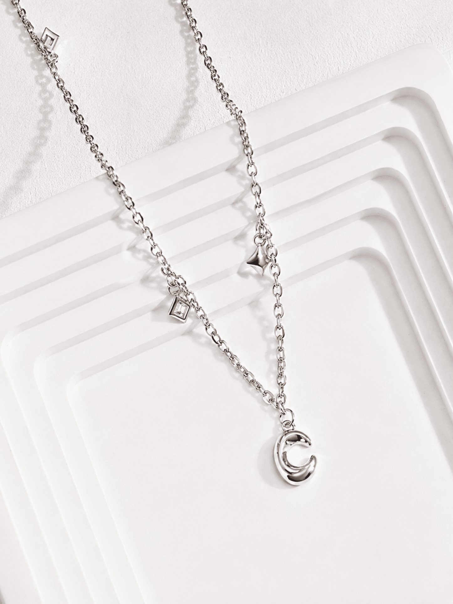 Hévara Luna Charm Ketting(Zilver) D0362-1