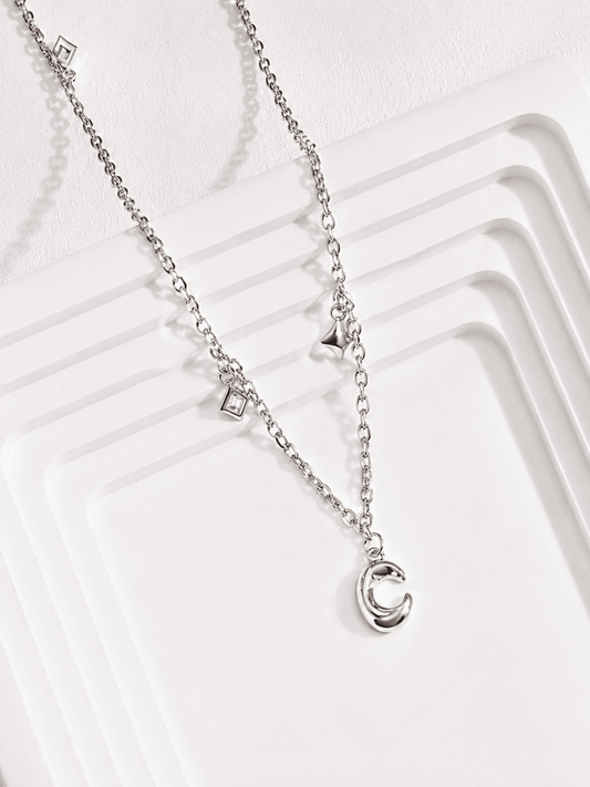 Hévara Luna Charm Ketting(Zilver) D0362-1