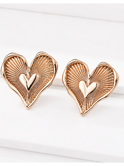 Hévara Lumière Heart Oorbellen(Goud) E01287-2