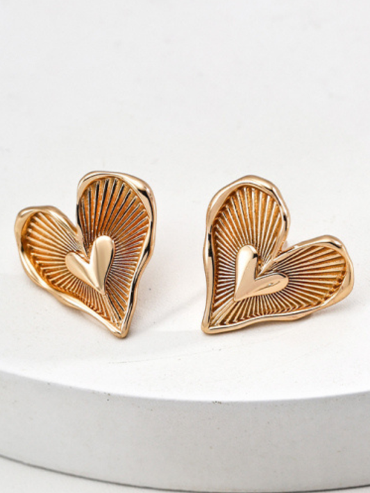 Hévara Lumière Heart Oorbellen(Goud) E01287-2