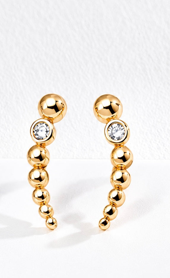 Hévara Celestia Drop Oorbellen (Goud)E01349-2-Hévara Jewelry