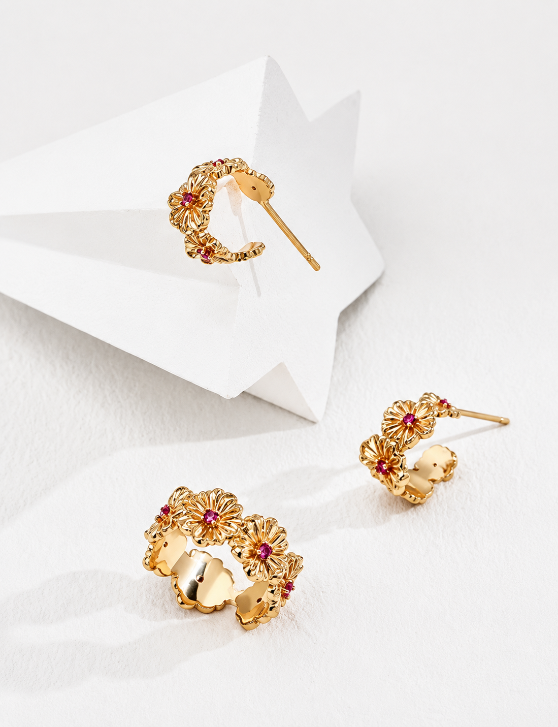 Hévara Fleuré Oorbellen (Goud)E01333-2-Hévara Jewelry