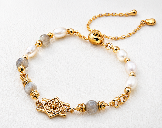 Hévara Fleuré Parelarmband SL0214-2(Goud)-Hévara Jewelry