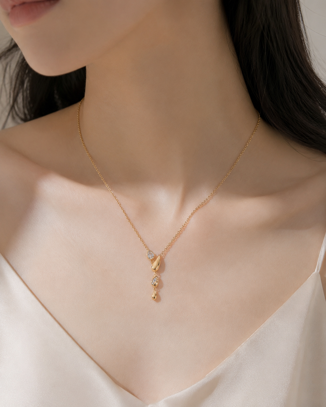 Hévara Luxe Druppelketting（Goud) D0666-2-Hévara Jewelry
