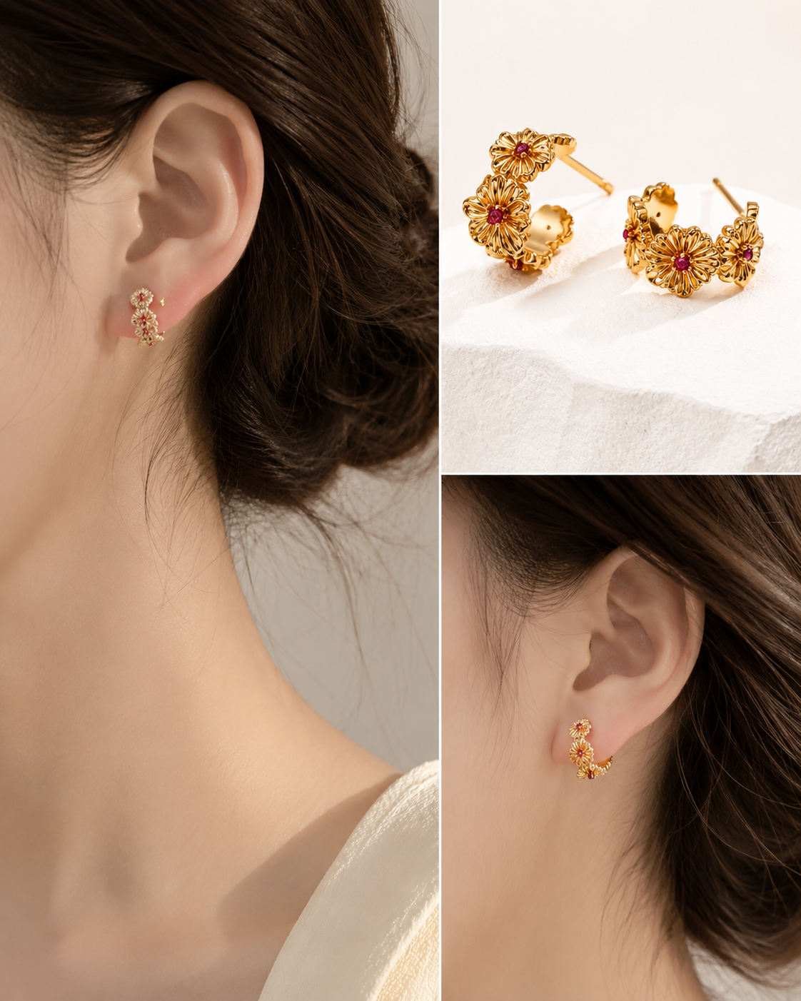 Hévara Fleuré Oorbellen (Goud)E01333-2-Hévara Jewelry