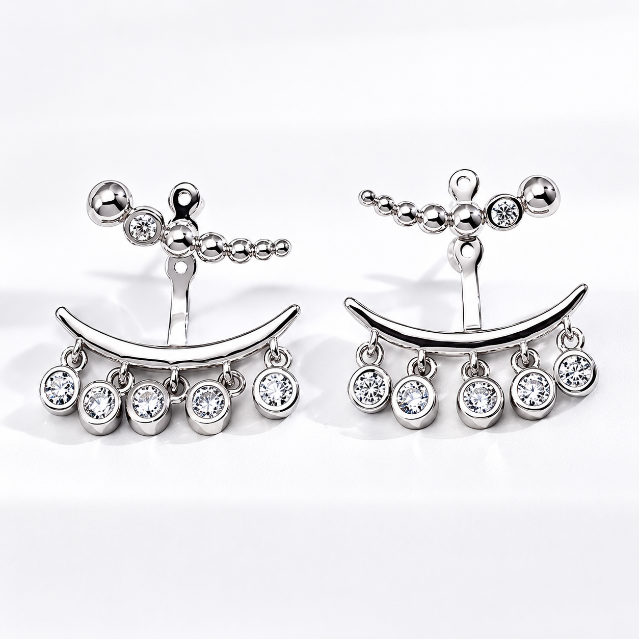 Hévara Celestia Drop Oorbellen（Zilver）E01349-1-Hévara Jewelry