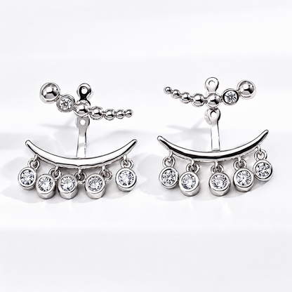 Hévara Celestia Drop Oorbellen（Zilver）E01349-1-Hévara Jewelry